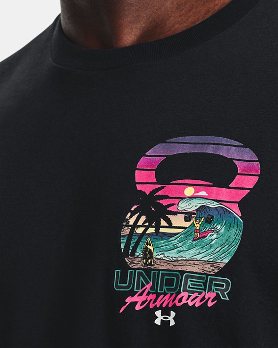 Men's UA Wave Crusher Short Sleeve, Black, pdpMainDesktop image number 3